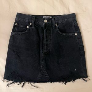 Agolde Black Denim Mini Skirt, Size 24